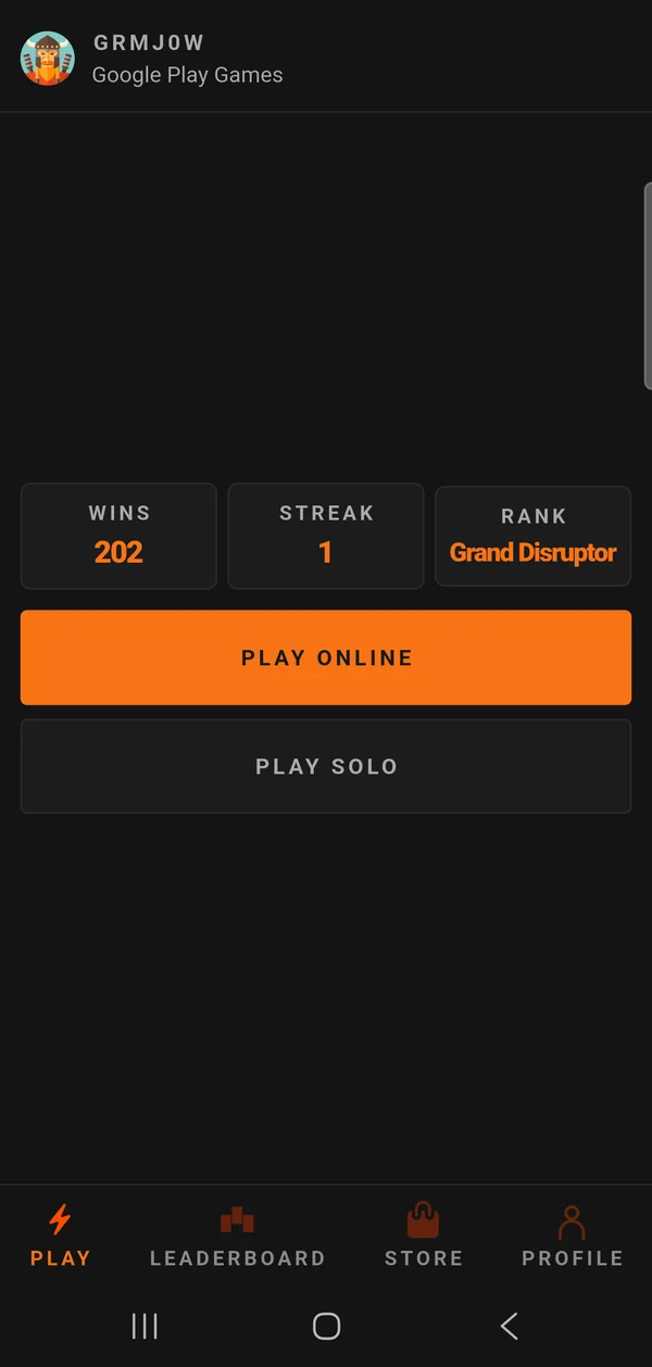 SudoRush Dark theme home screen